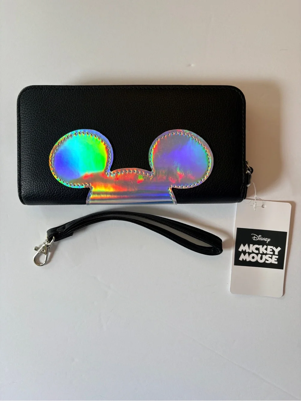 Disney Black Wristlet Wallet with Holographic Mickey Ears